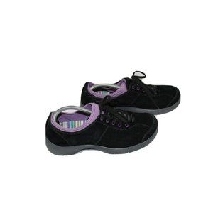 Dansko Helen Black Suede Athletic Walking Comfort Shoe Womens